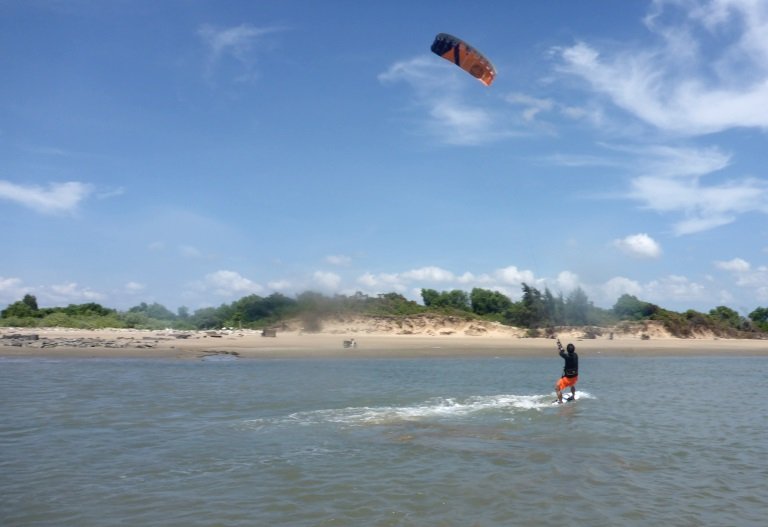 kite student on his third day of lessons in Vung Tau