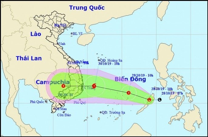 tropical storm heading to central Vietnam