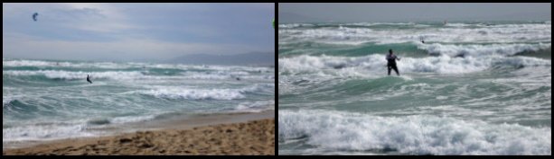 11 Sergio y Santi luchando con las olas en Mallorca