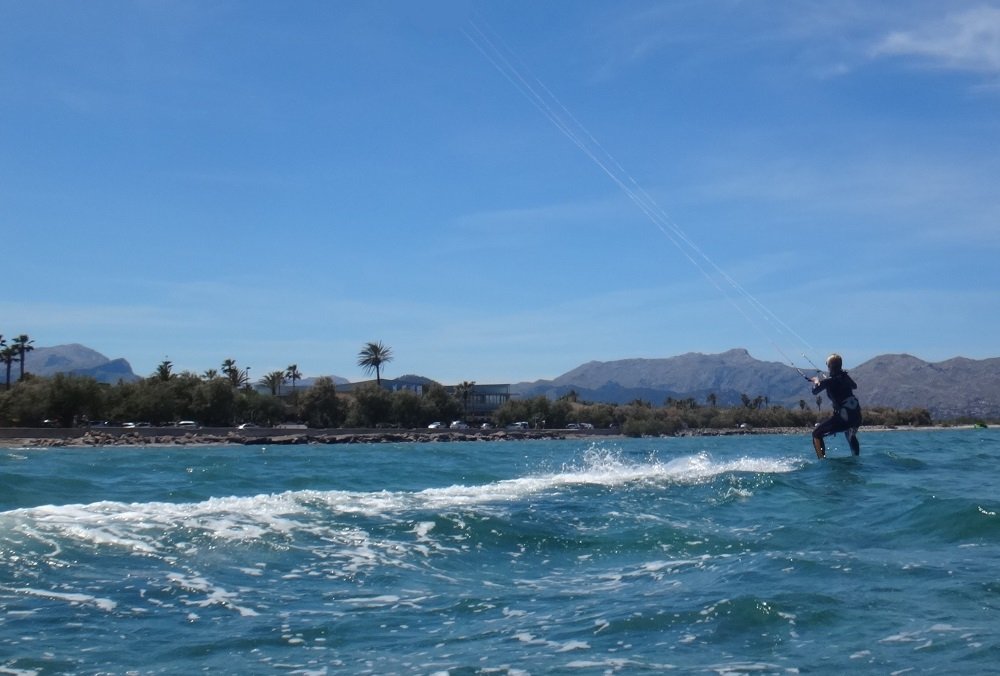 3 primeros metros despues del waterstart en Pollensa