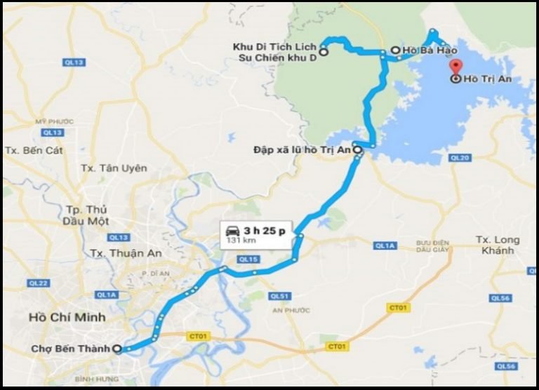 1 hồ 65 km từ thành phố Hồ Chí Minh
